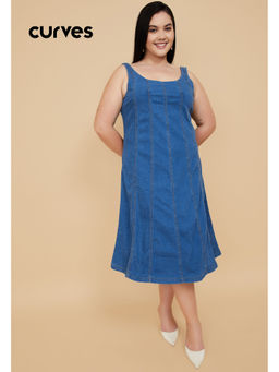 max - Women Panelled Midi Denim Dress