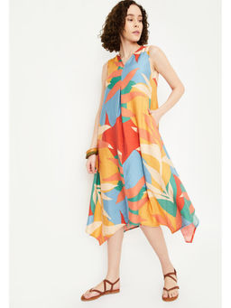 max - Women Printed Asymmetrical Hem Dress