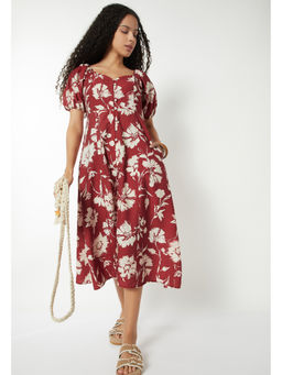 max - Women Floral Print A-line Midi Dress