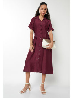 max - Women Solid A-line Midi Dress
