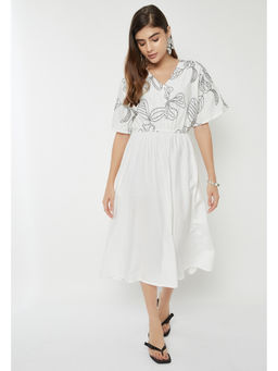 max - Women Applique Fit and Flare Dress