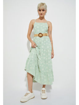 max - ALAYA F x URB_N Women Textured Tiered Maxi Dress with Belt