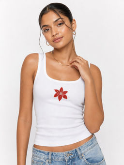 Uptownie - Lily Embellished Ribbed Tank Top