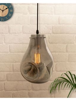 Homesake - Pendant Light Glass Hanging Smoked Pear