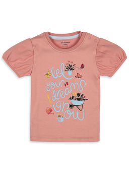 My Milestones - Grow You Dreams Puff Sleeves Tee - Peach