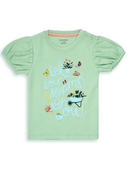 My Milestones - Grow You Dreams Puff Sleeves Tee - Sage Green