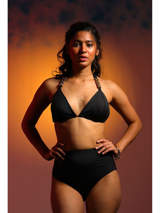 Buy Erotissch Women Black Solid Swim Bikini (Set of 2) Online