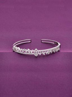 Kai Jewel - Sparkling Treasure Zircon Silver Kada - Silver