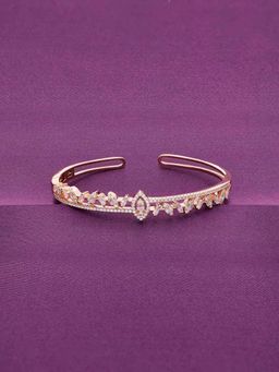 Kai Jewel - Sparkling Treasure Zircon Silver Kada - Rose Gold