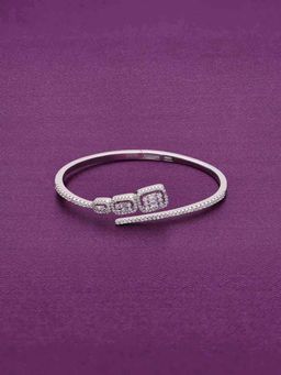 Kai Jewel - Bold Baguettes Zircon Silver Kada - Silver