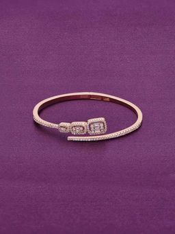 Kai Jewel - Bold Baguettes Zircon Silver Kada - Rose Gold