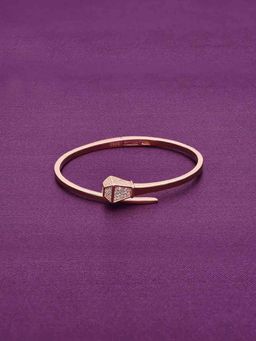 Kai Jewel - Sterling Epitome Zircon Silver Kada - Rose Gold