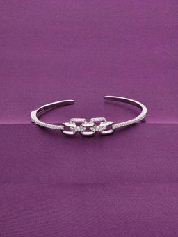 Kai Jewel - Stunning Intertwined Chain Silver Kada - Silver