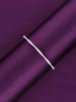 Kai Jewel - Curvy Cord Zirconia Silver Kada