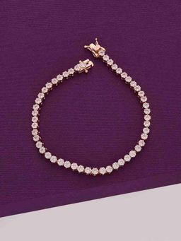 Kai Jewel - Classic Circular Zircon Silver Tennis Bracelet - Rose Gold
