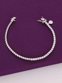 Kai Jewel - Sparkling Square Silver Tennis Bracelet - Silver