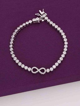 Kai Jewel - Zircon Studded Infinity Silver Tennis Bracelet - Silver