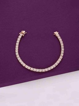 Kai Jewel - Charming Cuban Cut Zircon Silver Tennis Bracelet - Rose Gold