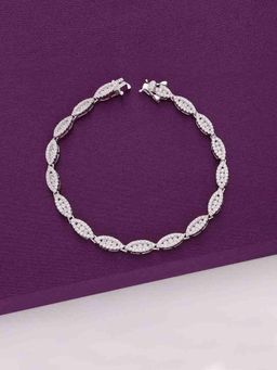 Kai Jewel - Crystal Pears Silver Tennis Bracelet - Silver