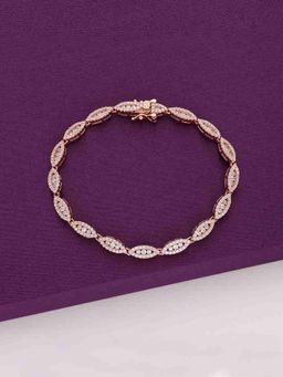 Kai Jewel - Crystal Pears Silver Tennis Bracelet - Rose Gold