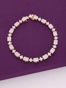 Kai Jewel - Treasure Of Baguettes Silver Tennis Bracelet - Rose Gold