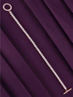 Kai Jewel - Elegant Fold-Over Clasp Solitaire Tennis Bracelet