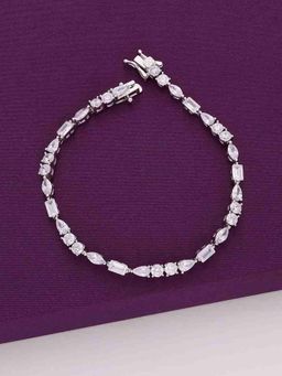 Kai Jewel - Elegant Multi Crystals Silver Tennis Bracelet - Silver