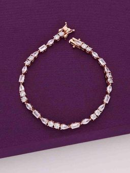 Kai Jewel - Elegant Multi Crystals Silver Tennis Bracelet - Rose Gold