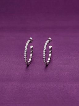 Kai Jewel - Sturdy Sparkle Silver Hoop Earrings - Silver