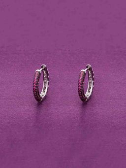 Kai Jewel - Trendy Sterling Silver Hoops Earrings - Pink