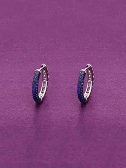 Kai Jewel - Trendy Sterling Silver Hoops Earrings - Blue