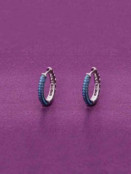 Kai Jewel - Trendy Sterling Silver Hoops Earrings - Turquoise