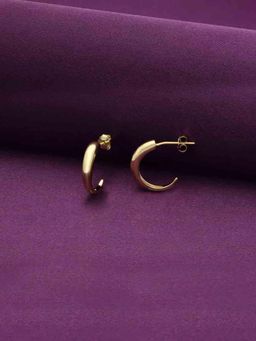 Kai Jewel - Sterling Simplicity Silver Hoops Earrings - Gold