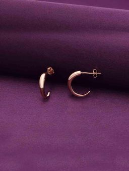 Kai Jewel - Sterling Simplicity Silver Hoops Earrings - Rose Gold