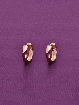 Kai Jewel - Charming Curves Knotted Silver Hoops Earrings - Rose Gold