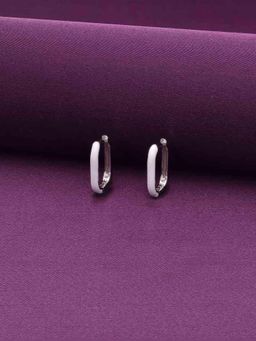 Kai Jewel - Colorful Enamel Hoop Earrings - White