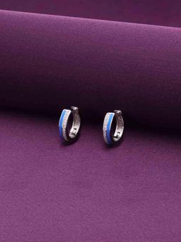 Kai Jewel - Sterling Silver Zircon and Enamel Hoops - Blue