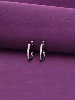 Kai Jewel - Sterling Zircon Oval Hoops Silver Earrings - Silver