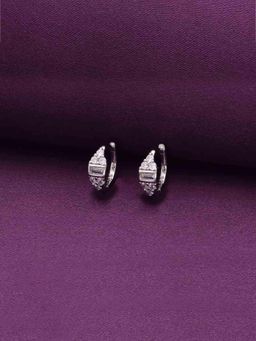 Kai Jewel - Dazzling Diva Zircon Hoops Earrings - Silver