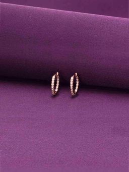 Kai Jewel - Sterling Oval Shaped Silver Hoops Earrings - Rose Gold