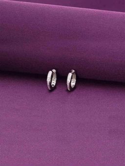 Kai Jewel - Sterling Zircon Hoops Silver Earrings - Silver