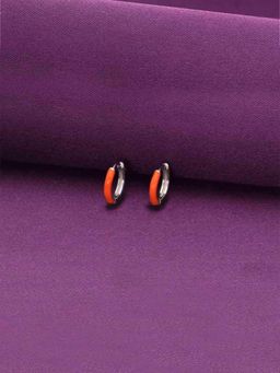 Kai Jewel - Sterling Simple Orange Silver Hoops Earrings