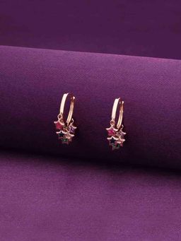 Kai Jewel - Starry Hues Silver Hoop Earrings - Multi- Color