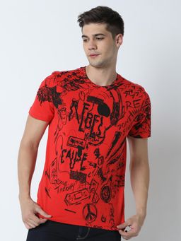 Huetrap - Mens Red Short Sleeve T-Shirt