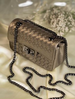 Inc.5 - Women Grey Textured Pu Sling Bag