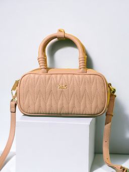 Inc.5 - Women Pink Solid Quilted Structured Mini Sling Bag