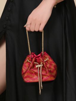 Inc.5 - Women Red Embellished Potli Bag