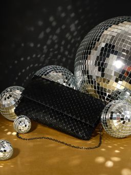 Inc.5 - Women Black Dual Toned Embellished Fold Over Clutch