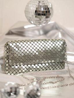 Inc.5 - Women Green Dual Toned Embellished Fold Over Clutch