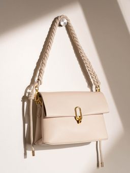 Inc.5 - Women Off White Solid Structured Sling Bag